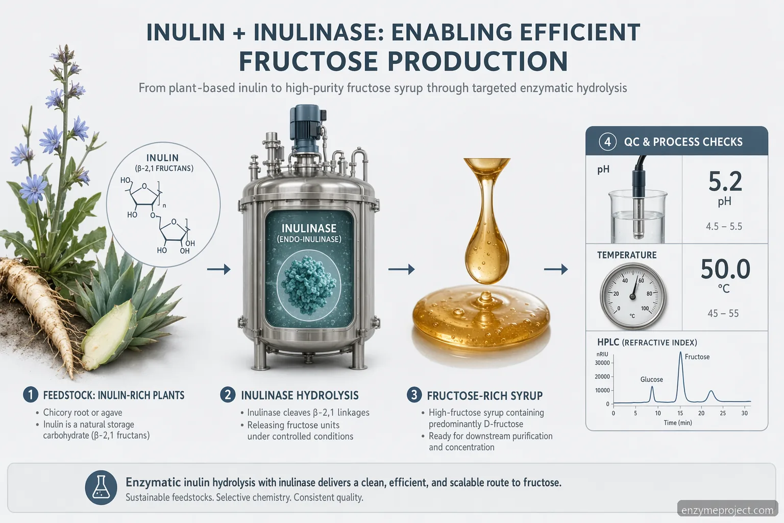 Was ist Inulin? Lieferantenleitfaden mit Inulin-Rohstoff, inulinase-Hydrolyse, Fructosesirup und QC-Prüfungen